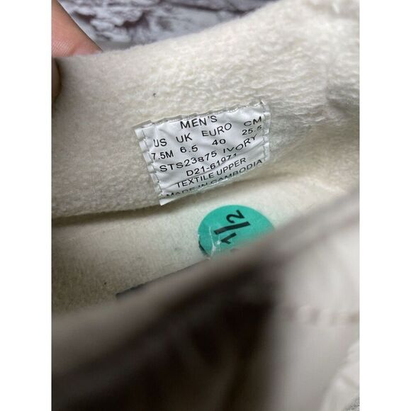 Sperry Moc-Sider Ivory Nylon Flatform Quilted SlipOn Boat Shoes Men 7.5M US/40EU - Picture 7 of 16